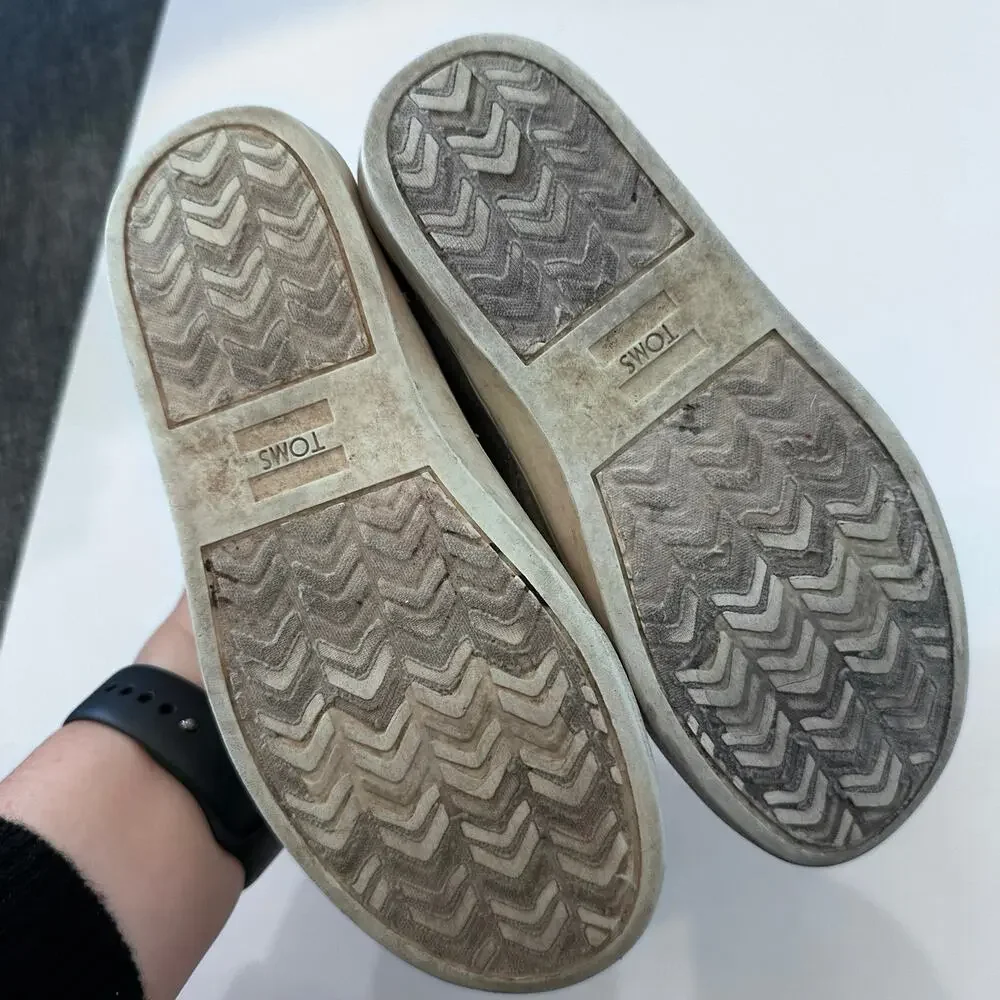 Tom’s grey slip ons size 13